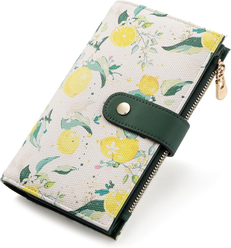 yiijay Womens Wallet RFID Blocking Vegan Leather Trifold Clutch Credit Card Holder Ladies Travel Wallet Purse with Pen Holder - Image 1